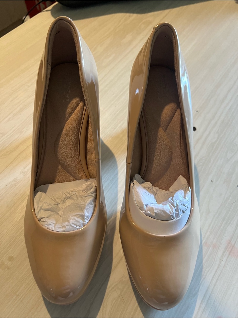 Rockport Patent Nude Round-Toe Women’s Heels